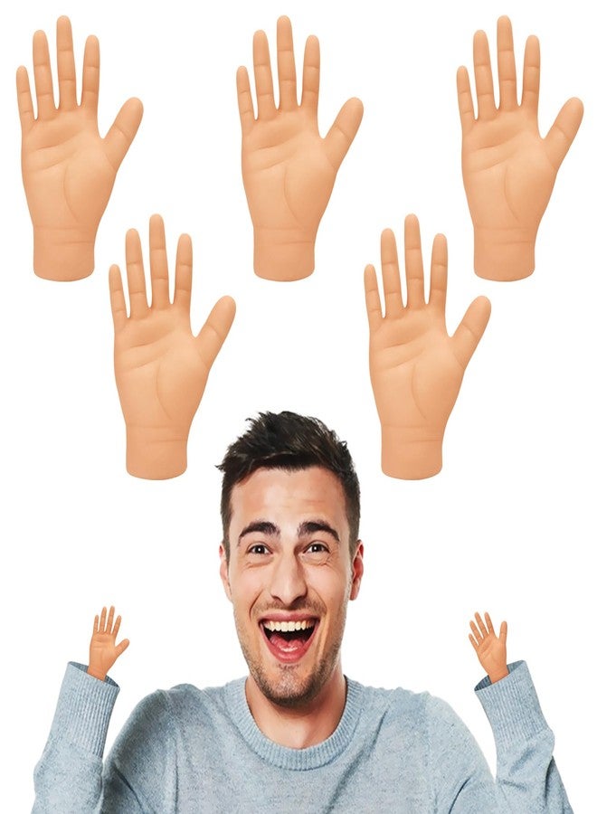 LYCBTC 5Pcs Tiny Hands Puppet Funny Tiny Hands for Fingers, Rubber Mini Hands Tiny Hands for Cats, Cute Little Hand Finger for Gag Performance Party Favors - Image 1